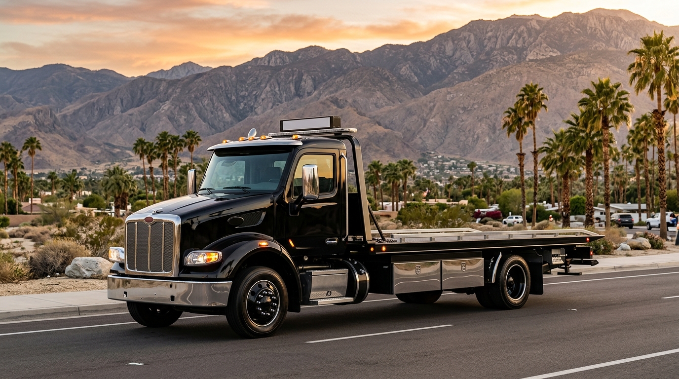 Coachella Valley Towing heavy-duty flatbed recovery carrier in Palm Springs California